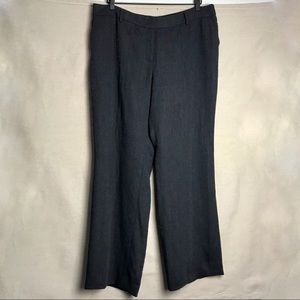 Akris 100% Linen Straight Leg Gray Trousers Sz 14